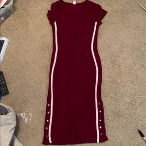 Burgundy long tight dress